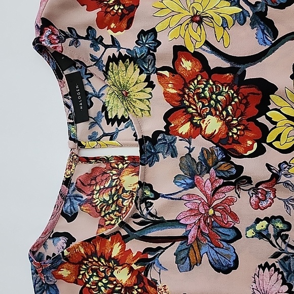 ⭐️3/ $30⭐️ Halogen Sleeveless Top Blouse Pink Puff Chintz Multi Floral Size S - Picture 5 of 13